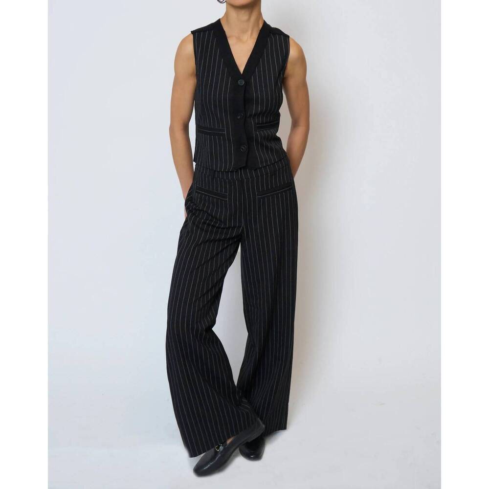 NEW CENTRAL PARK WEST women's astrid pinstripe vest in black